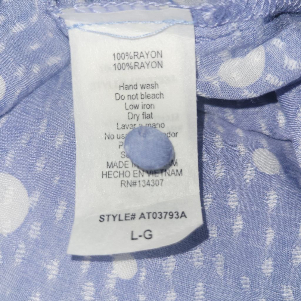 Women Lumiere Blouse Top L Blue White - Picture 7 of 8